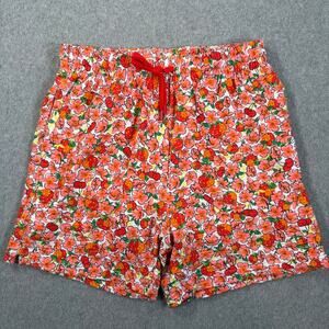 Blackbough Swim Shorts Mens Small Floral Strawberry Drawstring Pockets Lined